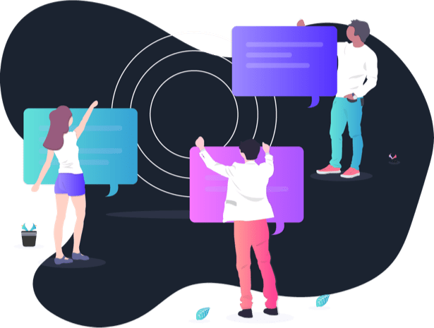 three persons helping each other by recommendations